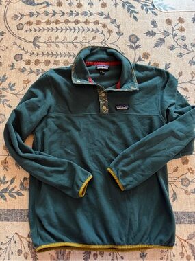 Patagonia Men's Teal Quarter-Zip Fleece with Contrast Trim